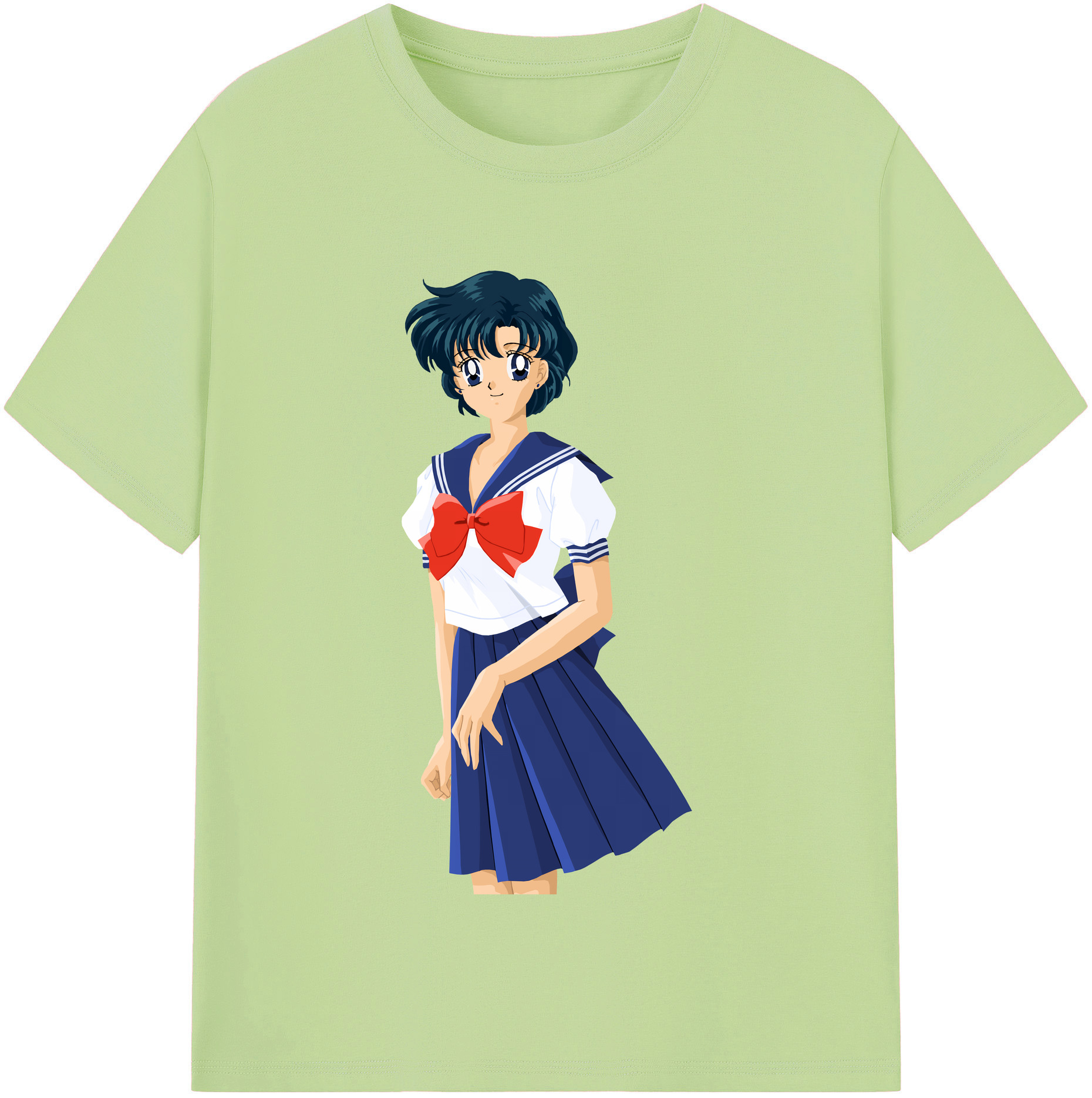 （画像用） 美少女戦士セーラームーン 水野 亜美 みずの あみ Sailor Moon Mizuno Ami 綿100％半袖Tシャツ（フロントプリント）